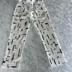 Stylish Black and White Straight Leg Pants